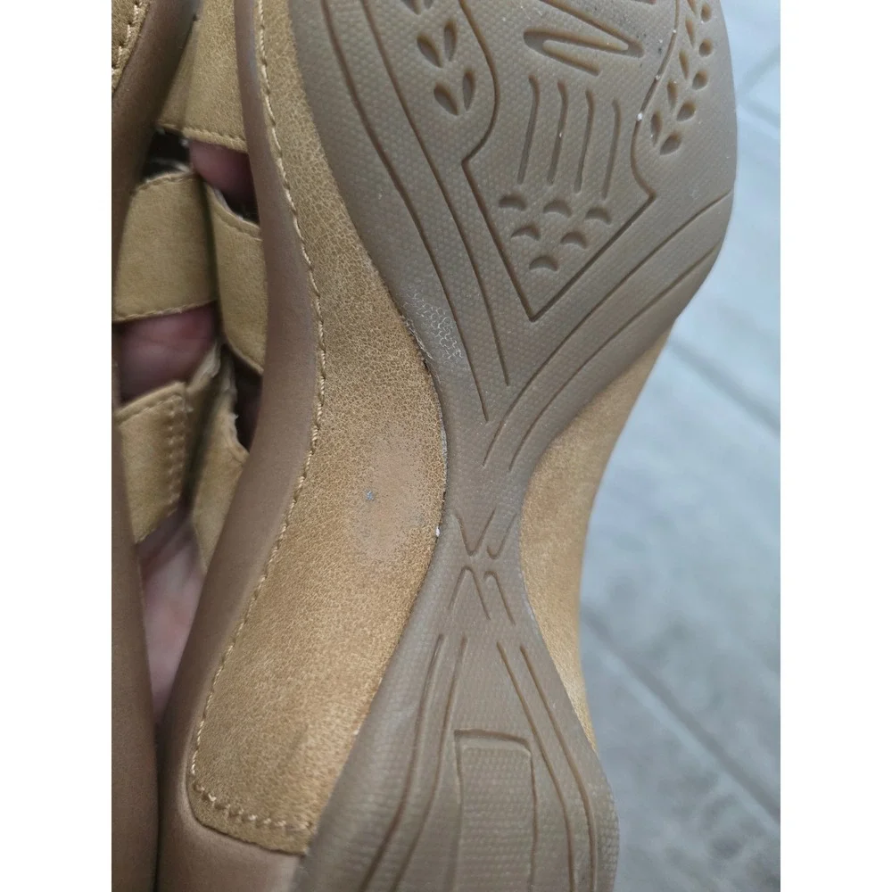 Rialto Valora Women's Comfort Wedge Sandals Slides Mules Tan Size 9‎